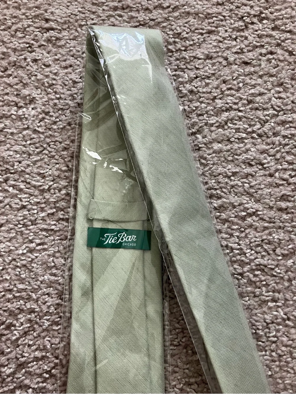 NEW The Tie Bar Linen Row Sage Green Tie Men’s Size Modern 2026-713